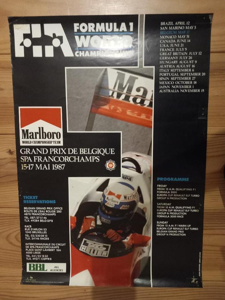 3 originele oude F1 affiches Spa-Francorchamps Magny Cours, Verzamelen, Posters, Gebruikt, Sport, A1 t/m A3, Rechthoekig Staand