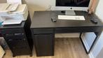 IKEA MICKE bureau + ladeblok op wielen (Bruin-Zwart), Ophalen, Zo goed als nieuw, Bureau