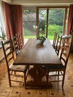 Massieve tafel in eik plus stoelen., Ophalen, Zo goed als nieuw