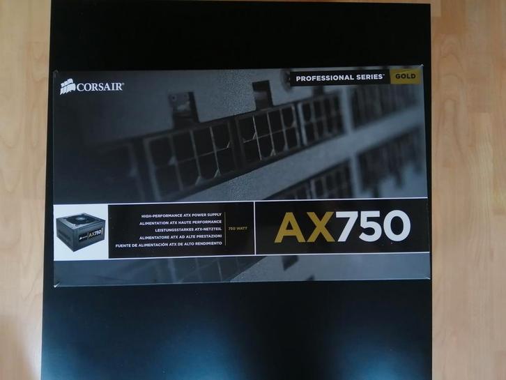 Corsair AX750 voeding - Modulair - Goud - te repareren, Computers en Software, Interne voedingen, Niet werkend, Ophalen of Verzenden