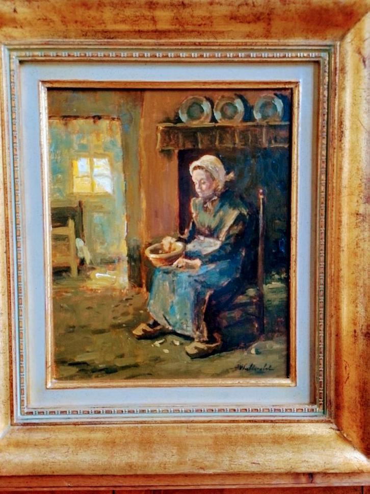 Walter Elst  Moederke aan de haard, Antiek en Kunst, Kunst | Schilderijen | Klassiek, Verzenden