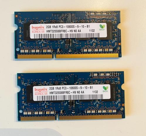 RAM geheugen voor MacBook Pro, 2 x 2GB 1Rx8 PC3-10600S, Computers en Software, RAM geheugen, Gebruikt, Laptop, 4 GB, DDR3, Ophalen