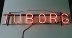 Vintage Tuborg neon reclame, Ophalen, Gebruikt, Lichtbak of (neon) lamp