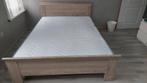 Complete bed 140x200, Huis en Inrichting, Slaapkamer | Bedden, Ophalen, Gebruikt, Bruin, Tweepersoons