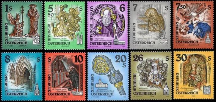 OOSTENRIJK 1993-95 Kunstwerken uit Abdijen en Kloosters. Pos, Postzegels en Munten, Postzegels | Europa | Oostenrijk, Postfris