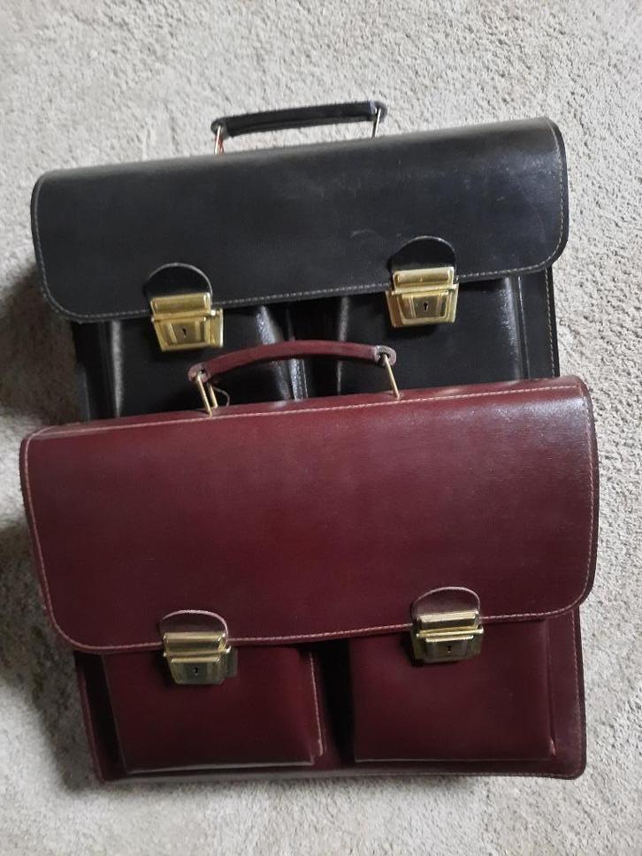 Vintage/retro boekentassen, Handtassen en Accessoires, Tassen | Schooltassen, Nieuw, Aktetas of Boekentas, Overige kleuren, Leer