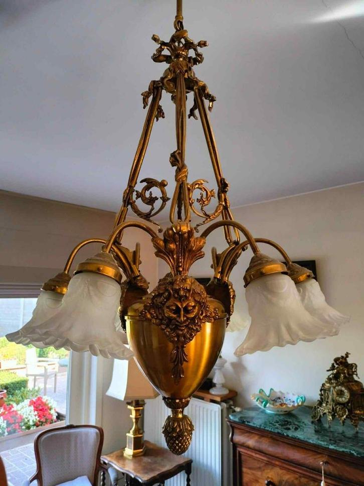 Bronzen luster, Huis en Inrichting, Lampen | Hanglampen, Nieuw, 50 tot 75 cm, Overige materialen, Ophalen