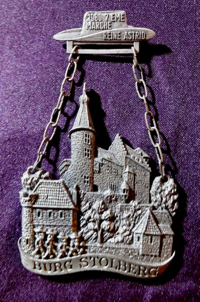 Marsmedaille ABL Burg Stolberg 7e Mars Reine Astrid 1980, Verzamelen, Militaria | Algemeen, Landmacht, Lintje, Medaille of Wings