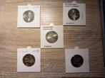 5 pièces de 2 euro UNC, Ophalen of Verzenden, België, 2 euro, Setje