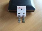 Vintage zilverkleurige langere 4 strass oorbellen clips, Ophalen of Verzenden