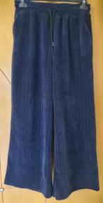 Broek met wijde pijpen 'gestructureerde fluwelen look', Maat 38/40 (M), Blauw, Nieuw, Ophalen of Verzenden