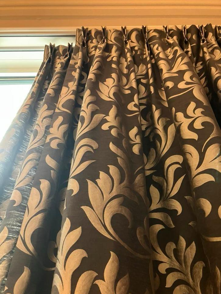 Vier gordijnen (2 dubbele), Huis en Inrichting, Stoffering | Gordijnen en Lamellen, Zo goed als nieuw, Ophalen