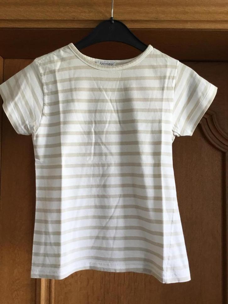 Tshirt beige et blanc taille 8 ans, Enfants & Bébés, Vêtements enfant | Taille 128, Utilisé, Autres types, Enlèvement ou Envoi