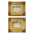 Set van 2 Ingelijste Plaquettes Albast Biggs and Sons London, Ophalen of Verzenden