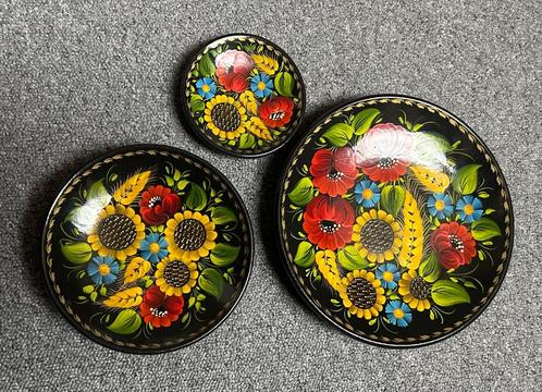 3 Oekraïense Wandborden - Artisanaal, Antiek en Kunst, Antiek | Wandborden en Tegels, Ophalen of Verzenden