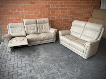 Leder salon / 3 + 2 zit / binnenvering / ALS NIEUW  beschikbaar voor biedingen
