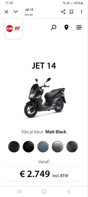Sym jet 14 2maand gebruikt b klasse 50cc 55km 0495.102.115  beschikbaar voor biedingen