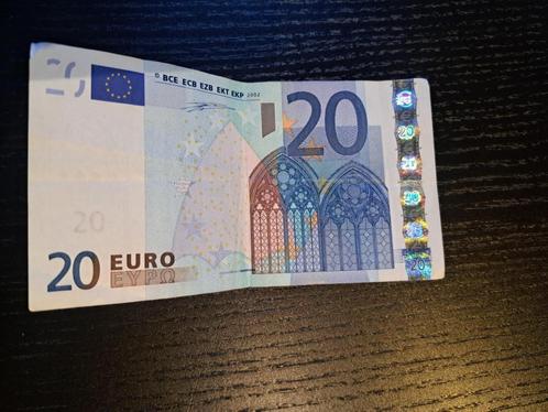 2002 Duitsland 20 euro 1e serie Duisenberg code P002H4, Postzegels en Munten, Bankbiljetten | Europa | Eurobiljetten, Los biljet