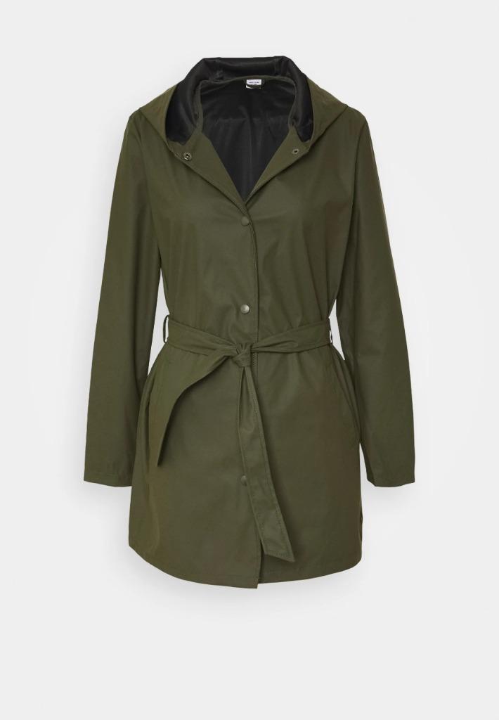 JDY Regenjas met ceintuur, kraag en capuchon. Maat: 36 (S)., Kleding | Dames, Jassen | Zomer, Zo goed als nieuw, Maat 36 (S), Groen
