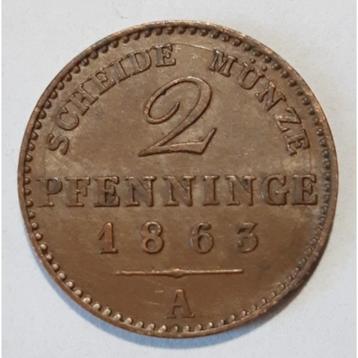 Royaume de Prusse (1821 - 1873) 2 pfennig 1863 A