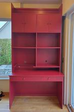 Rode bureau met kast, Huis en Inrichting, Ophalen, Gebruikt, Bureau