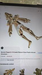 broche en forme de plaque dorée estampillée sur l'épingle, Enlèvement ou Envoi, Or