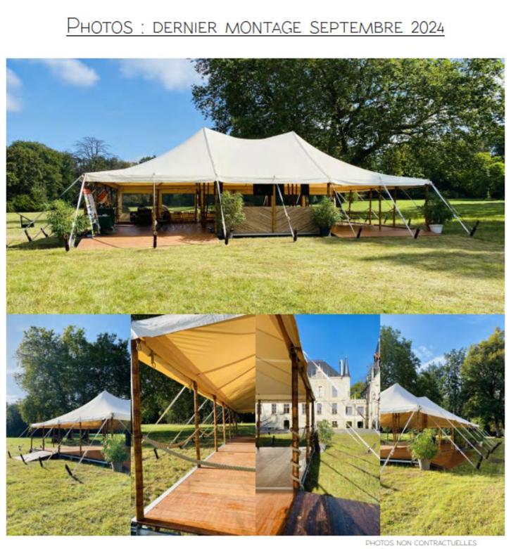 Chapiteau en bambou + planchers évènementiel + accessoires, Tuin en Terras, Partytenten, Gebruikt, Pagodetent, Ophalen