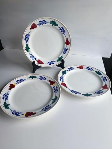 3 Assiettes à dessert/entrée Boch Boerenbont, Antiquités & Art, Enlèvement ou Envoi