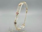 Goud op zilver armband met edelstenen. 2025/506., Overige kleuren, Nieuw, Ophalen of Verzenden, Met edelsteen