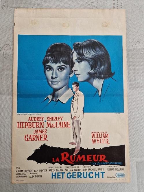 filmaffiche Audrey Hepburn The Loudest Whisper filmposter, Verzamelen, Posters, Zo goed als nieuw, Film en Tv, A1 t/m A3, Rechthoekig Staand