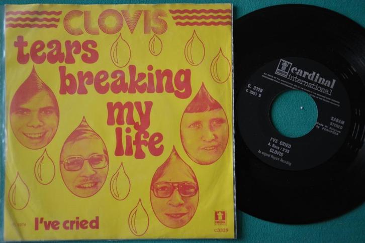 Clovis – Tears Breaking My Life (9) - vinyl singel, Cd's en Dvd's, Vinyl Singles, Gebruikt, Single, Pop, 7 inch, Ophalen of Verzenden