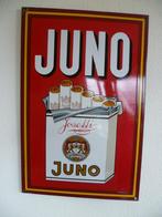 EMAILLE RECLAMEBORD"JUNO JOSETTI CIGARETTEN"UIT JAREN 30, Ophalen of Verzenden, Gebruikt, Reclamebord