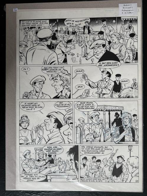 Originele Pagina Robert & Bertrand 85 : Palingoproer (1989), Boeken, Stripverhalen, Zo goed als nieuw, Ophalen of Verzenden