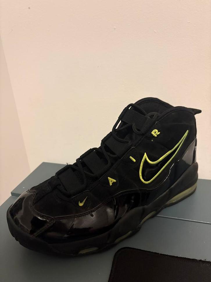 Nike Air Uptempo Zwart/Groen, Kleding | Heren, Schoenen, Zo goed als nieuw, Zwart, Ophalen of Verzenden