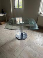 Glazen Tafel, Huis en Inrichting, Tafels | Eettafels, Ophalen, Vierkant, Vijf personen of meer, 100 tot 150 cm