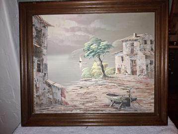 oude schilderij op doek, jaren 1960-70 beschikbaar voor biedingen