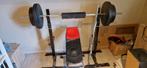 Veelzijdige benchress en halters., Sport en Fitness, Ophalen, Gebruikt