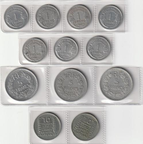 1 Franc - 5 Franc - 10 Franc 4ème République France, Postzegels en Munten, Munten | Europa | Niet-Euromunten, Losse munt, Frankrijk