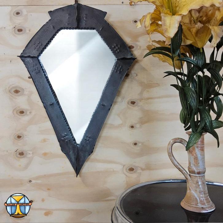 Antieke Art Deco Amsterdamse School spiegel Conrad Fehn 30s, Huis en Inrichting, Woonaccessoires | Spiegels, Zo goed als nieuw