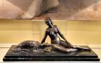 ✔️ Grote bronzen sculptuur Art-Deco 30s', Antiek en Kunst, Kunst | Beelden en Houtsnijwerken, Ophalen of Verzenden