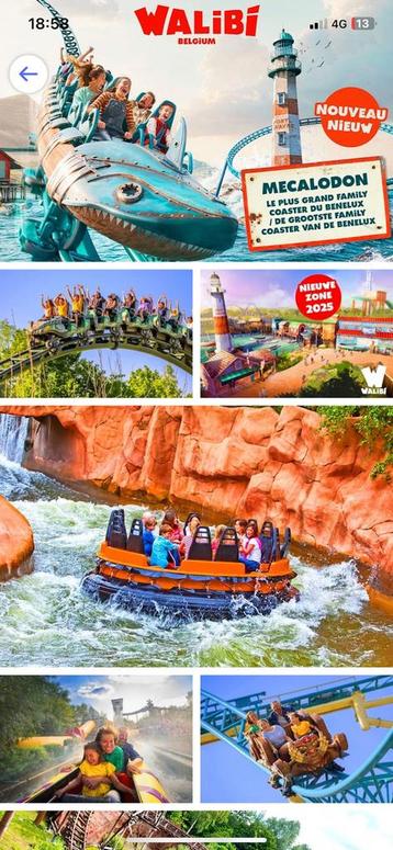 2 e-tickets Walibi 60€(samen) geldig tot 5 oktober ‘25