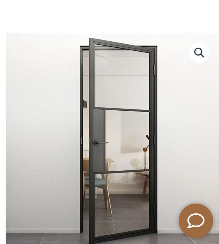 Ongebruikte nieuwe stalen binnendeur met glas, Bricolage & Construction, Fenêtres & Moustiquaires, Neuf, Porte intérieure, 200 à 215 cm