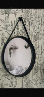 2 Miroir suspendu noir 50cm, Ophalen, Rond, Zo goed als nieuw, Minder dan 100 cm