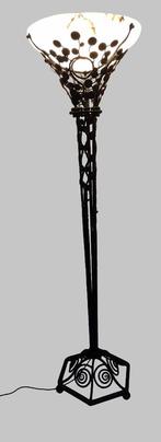 Art deco - Staande schemerlamp met albasten kap Hoogte 180cm, Enlèvement