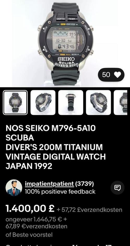 Seiko M796 Scuba Professional Diver 200m < ZELDZAAM >, Handtassen en Accessoires, Horloges | Heren, Zo goed als nieuw, Seiko, Ophalen of Verzenden