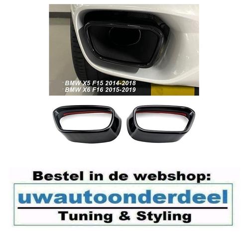 Enkel Zwart Black uitlaat trim Voor Bmw X5 F15 X6 F16, Auto diversen, Tuning en Styling, Verzenden