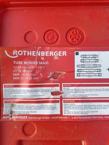Rothberger buizenplooi tool 12 - 22 beschikbaar voor biedingen