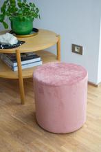 Lounge poefje in oud roos fluweel (als nieuw!), Hout, Minder dan 50 cm, Rond, Nieuw