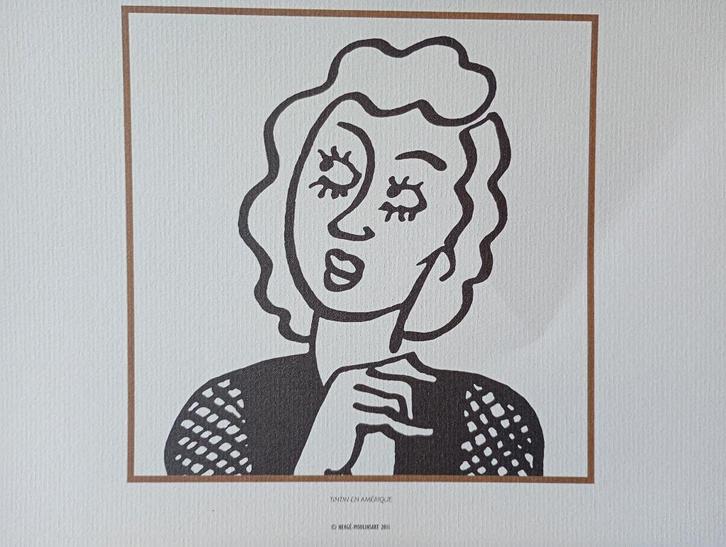 kuifje in amerika, Antiek en Kunst, Kunst | Litho's en Zeefdrukken, Ophalen of Verzenden