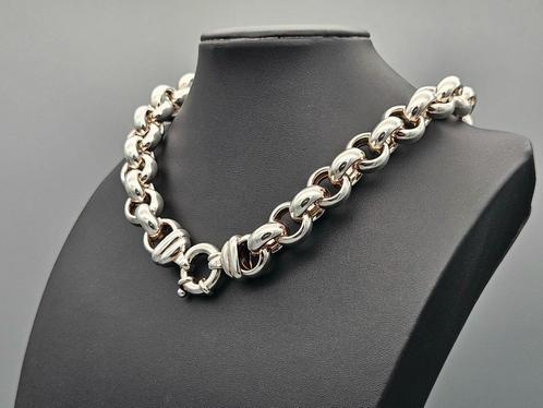 Vintage zilveren jasseron collier. 2024/Z76., Handtassen en Accessoires, Kettingen, Zo goed als nieuw, Zilver, Zilver, Ophalen of Verzenden